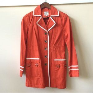 NWOT Tulle from Anthropologie orange trench coat Size Large